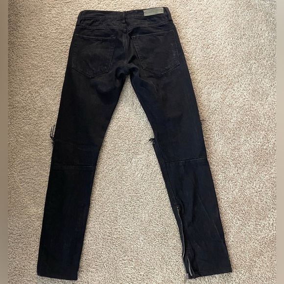 Fear of God Black Fadewash Skinny Jeans with Distressing grunge streetwear goth - Picture 3 of 10